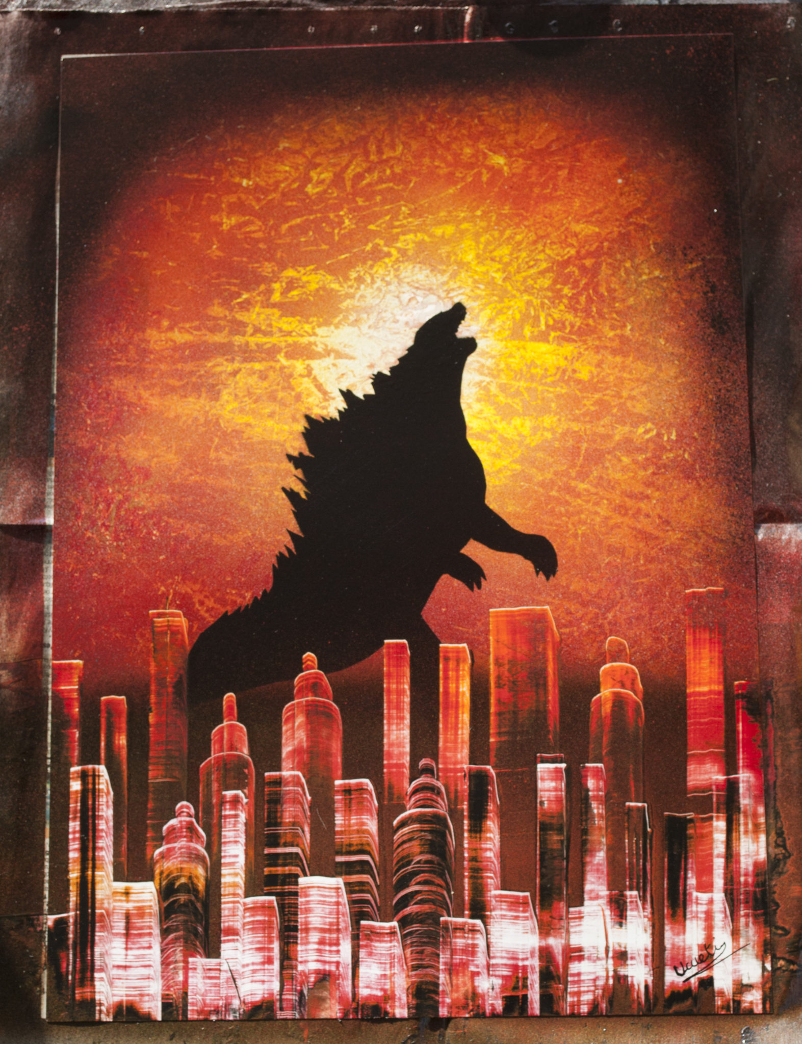 Godzilla – Spray Paint Art by Ucuetis - Ucuetis Spray Paint Art