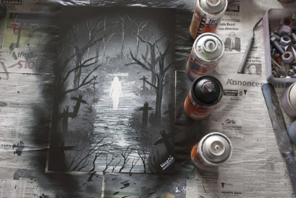 The soul of the cemetery- Spray paint art by Ucuetis